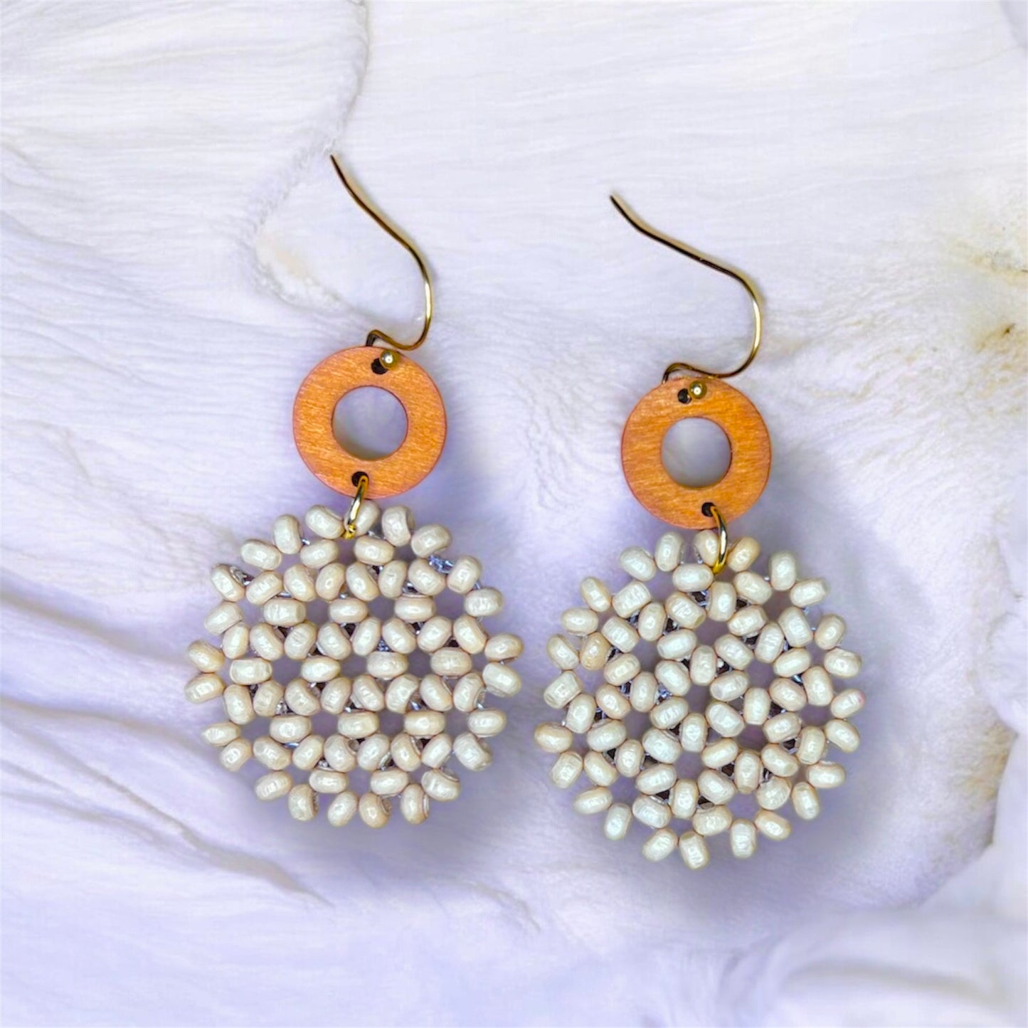 Beaded Rattan Earrings