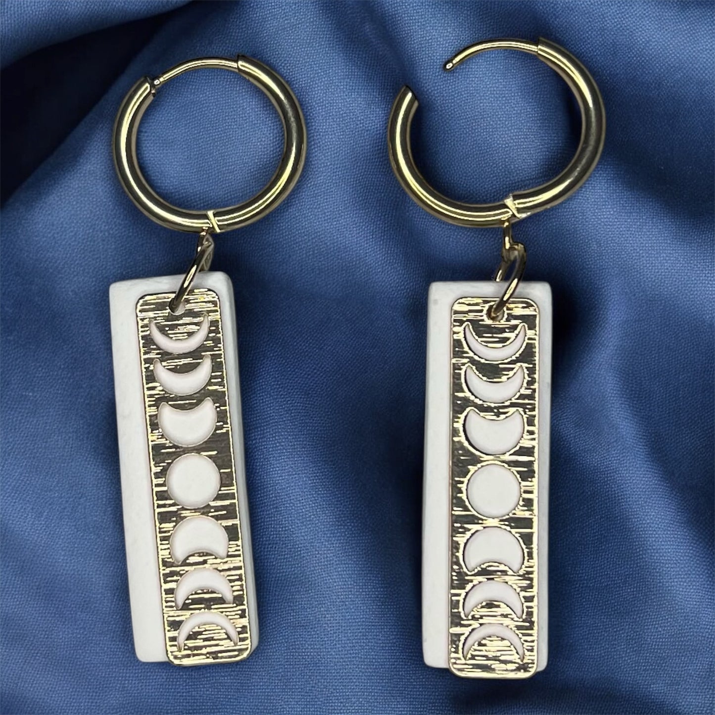 Lunar Column Huggie Earrings