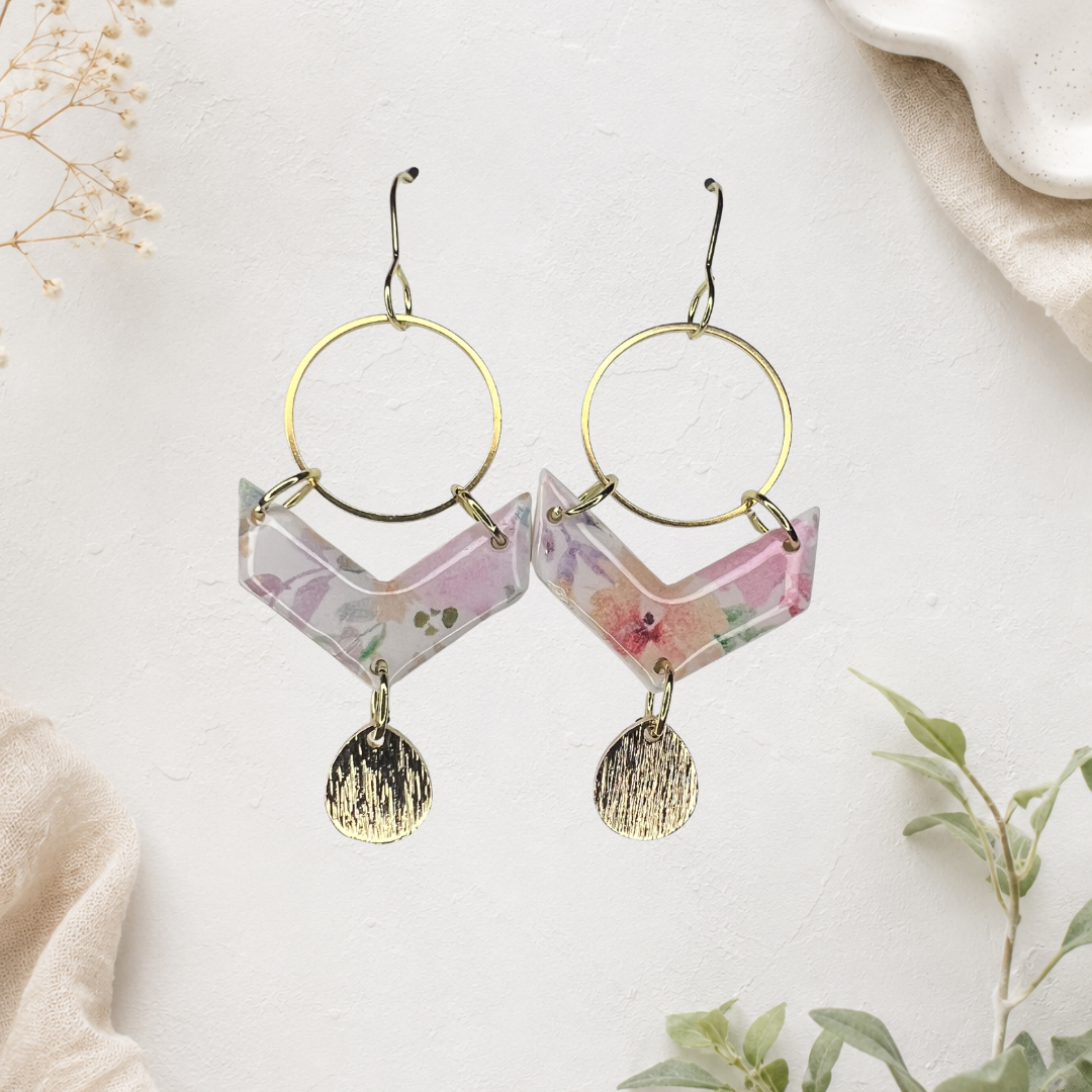 Wildflower Chevron Earrings
