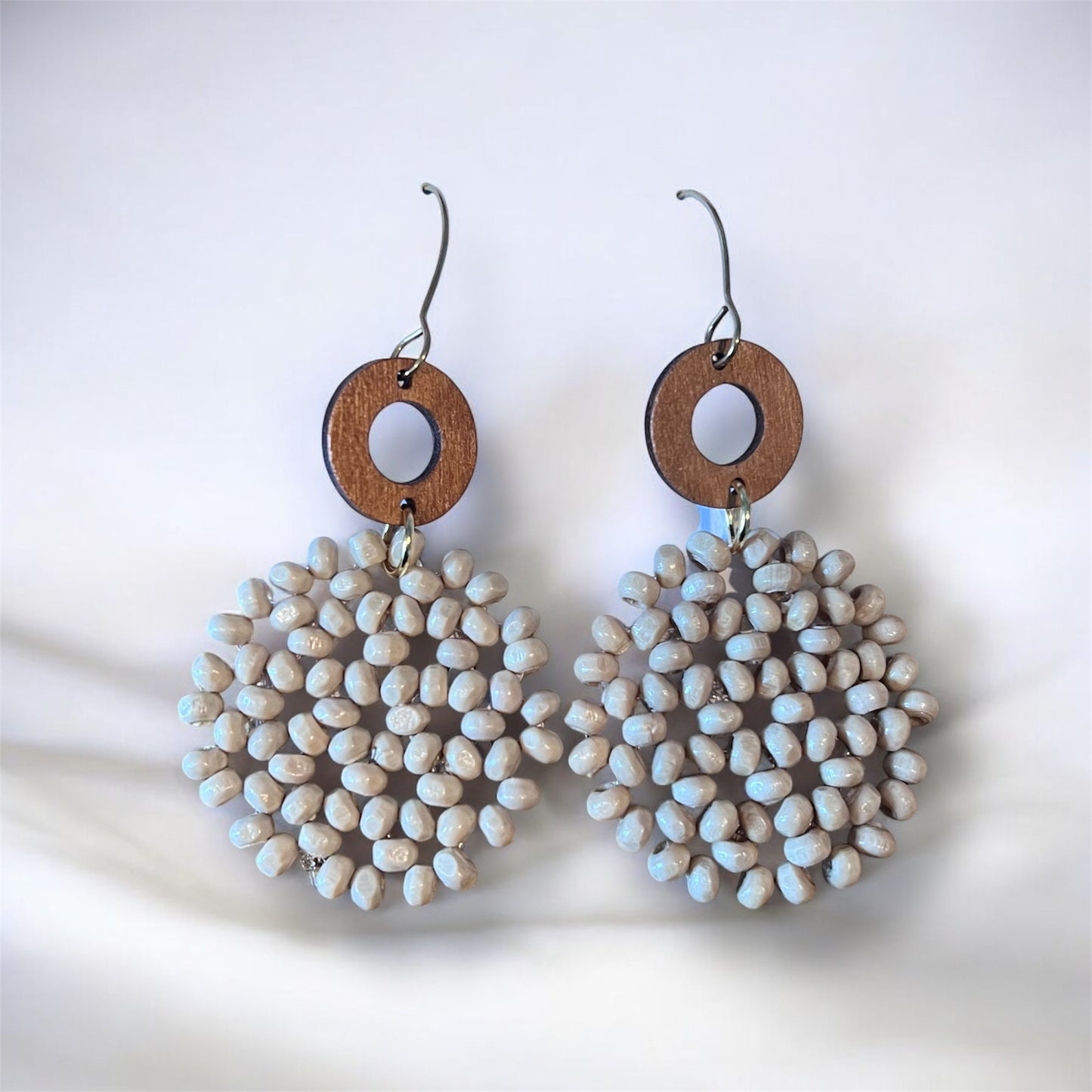 Beaded Rattan Earrings