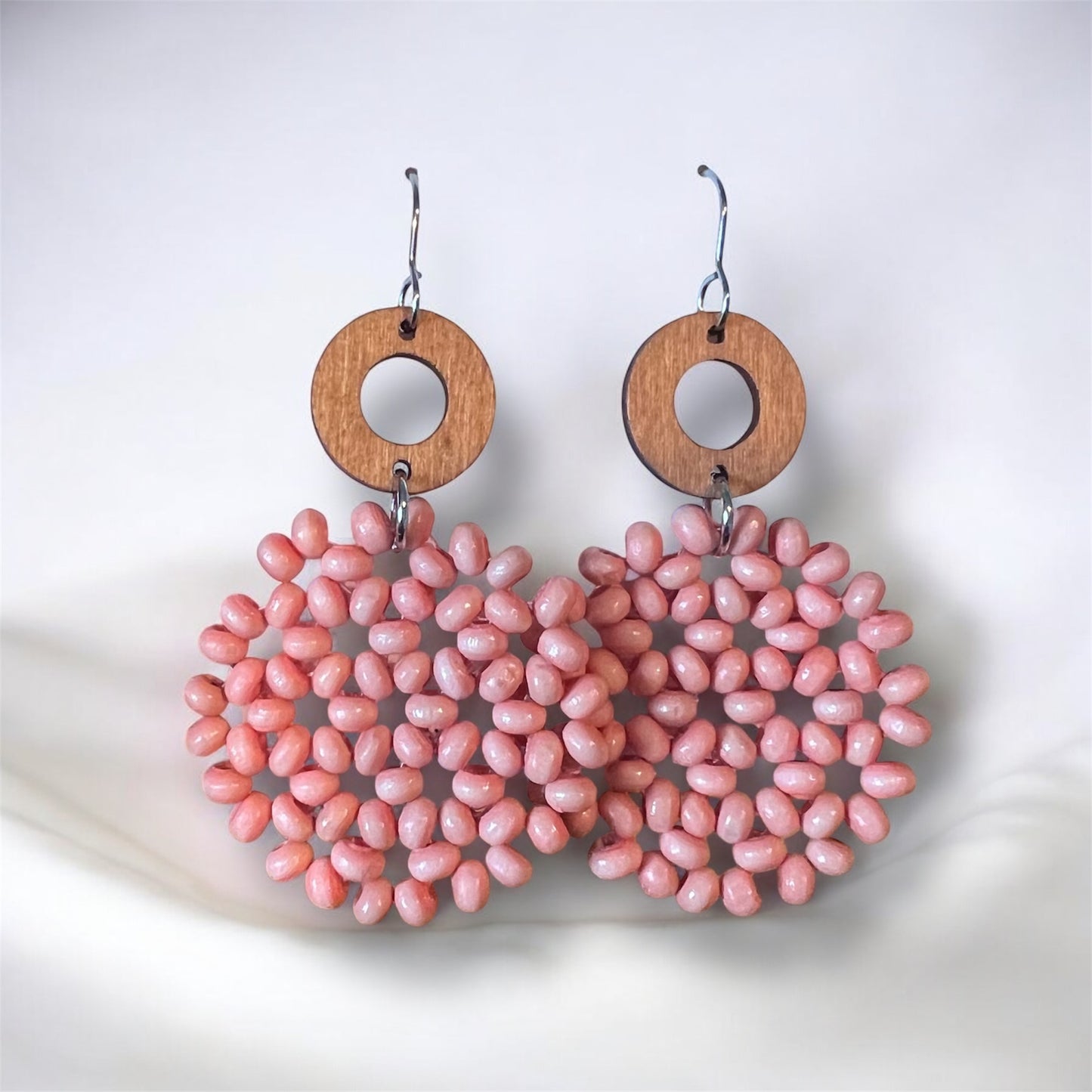 Beaded Rattan Earrings