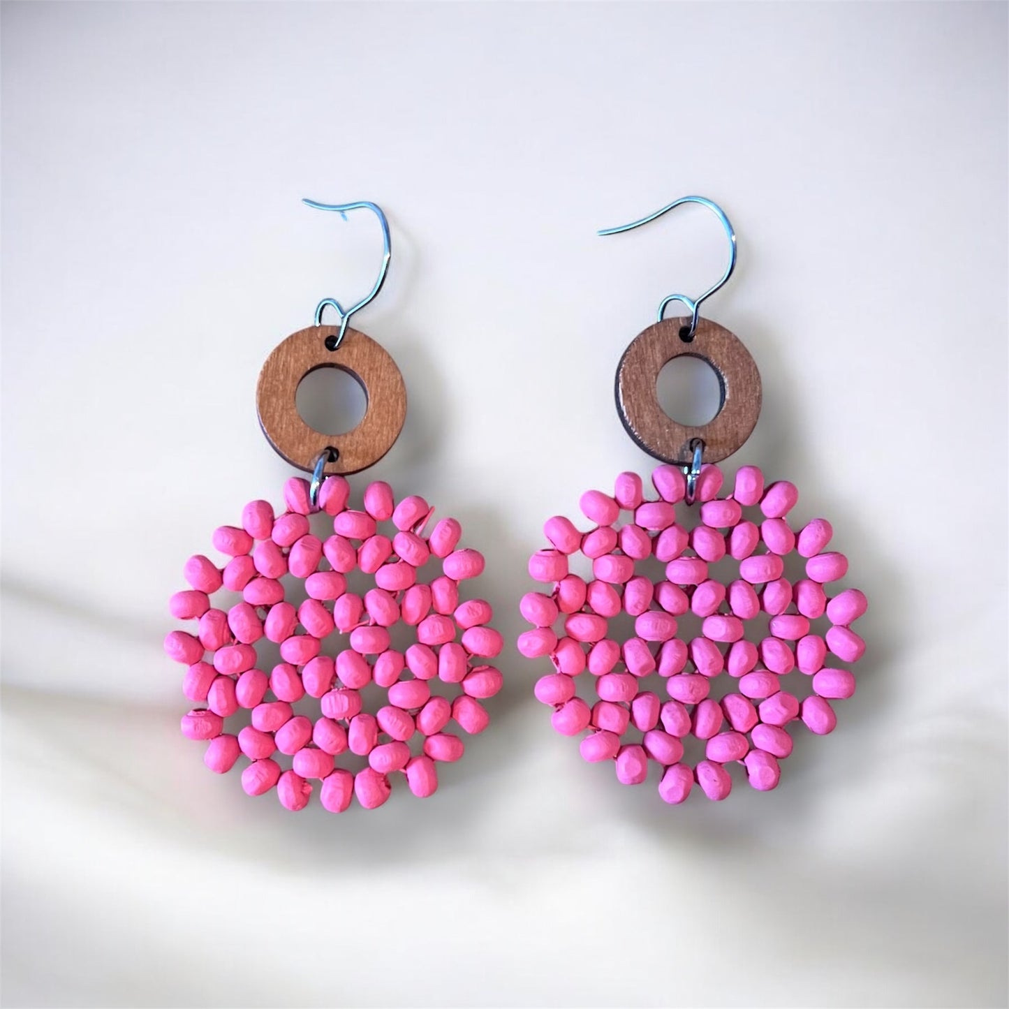 Beaded Rattan Earrings