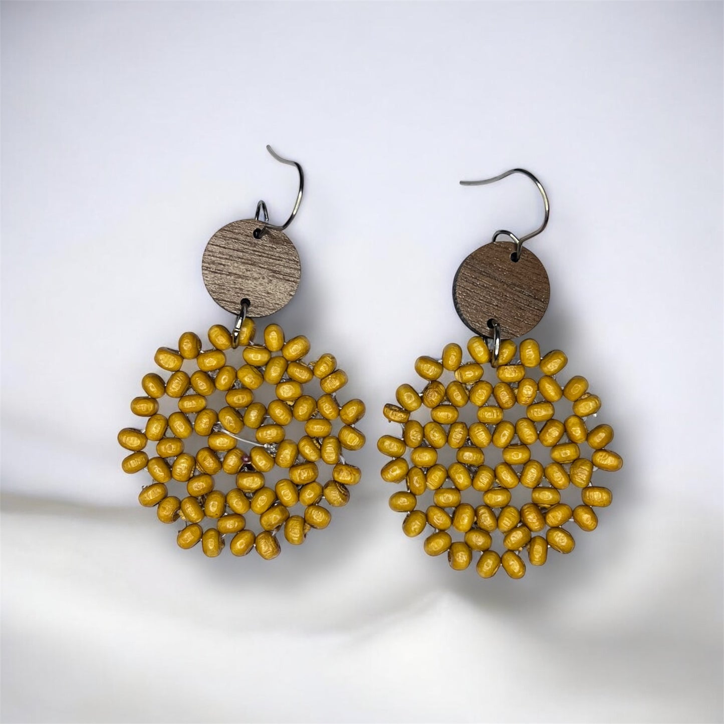 Beaded Rattan Earrings
