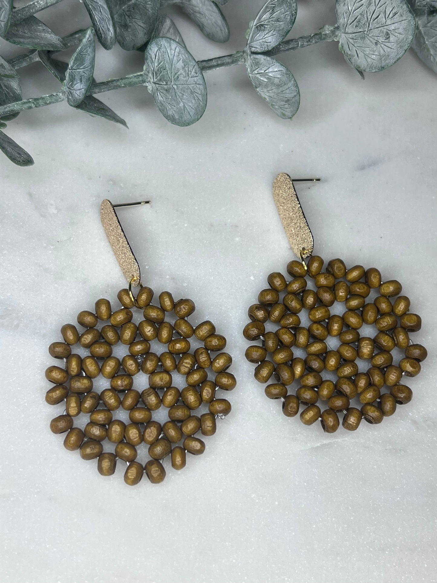 Beaded Rattan Earrings