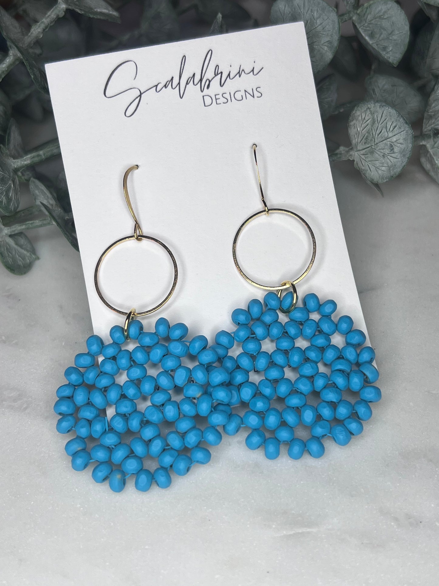 Beaded Rattan Earrings