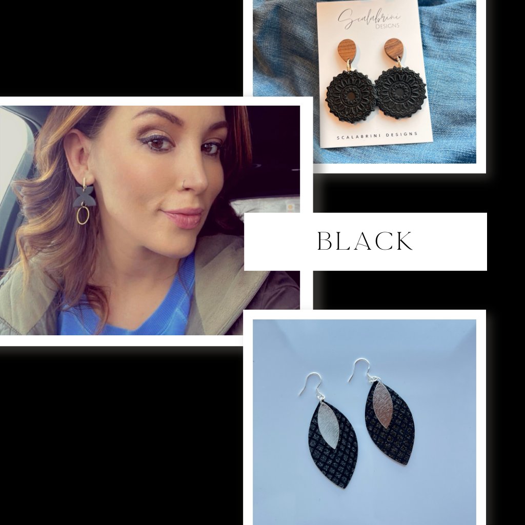 Handmade black earrings