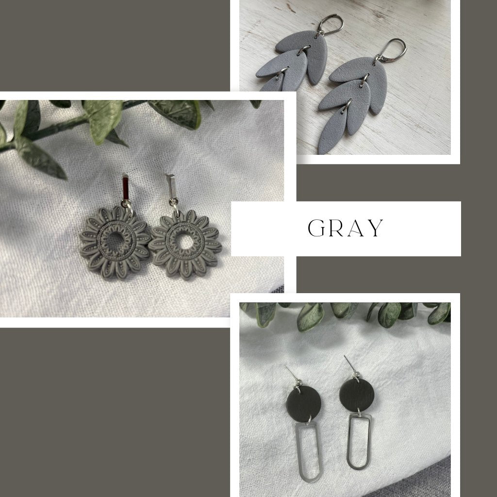 Handmade gray earrings