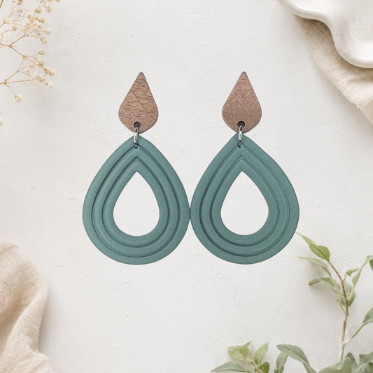 Moss Green Teardrop Earrings