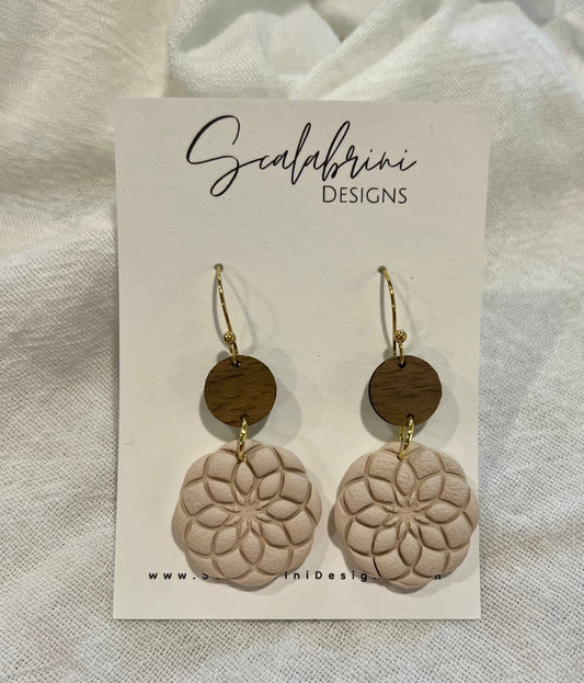 Neutral Mandala Earrings