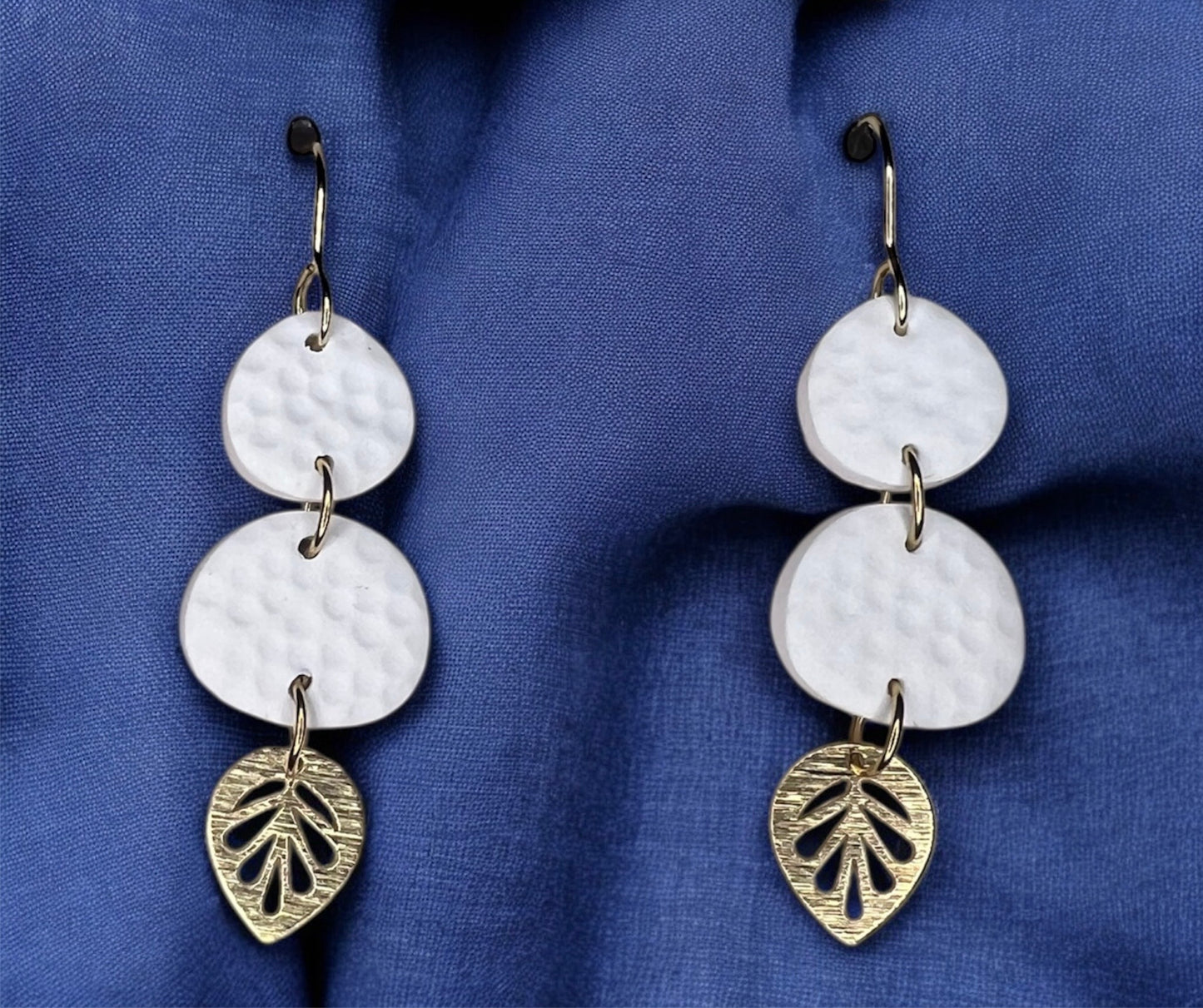 Frosted Leaf Tiered Earrings