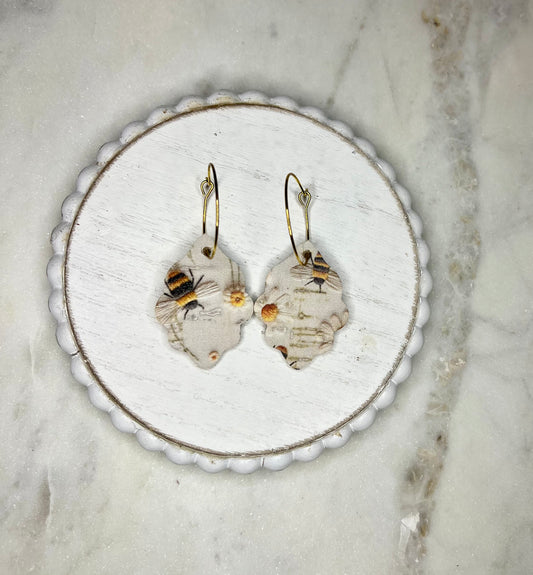 Bee print earrings