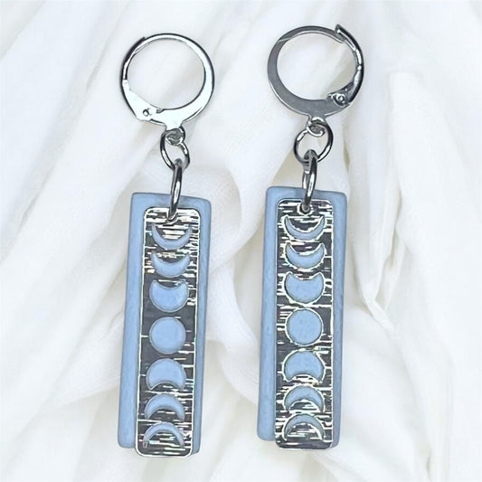 Light Blue Lunar Phase Earrings