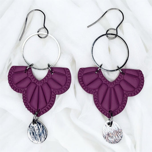 Mulberry Luna Fan Earrings