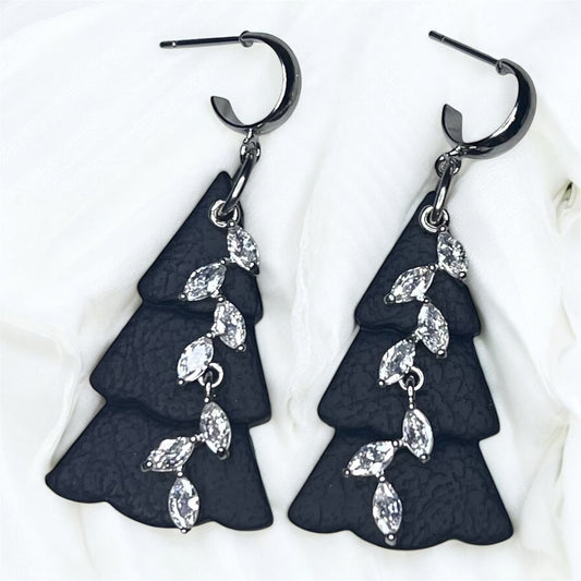 Midnight Frost Pine Earrings