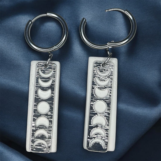 Lunar Column Huggie Earrings