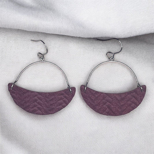 Burgundy Arc Earrings