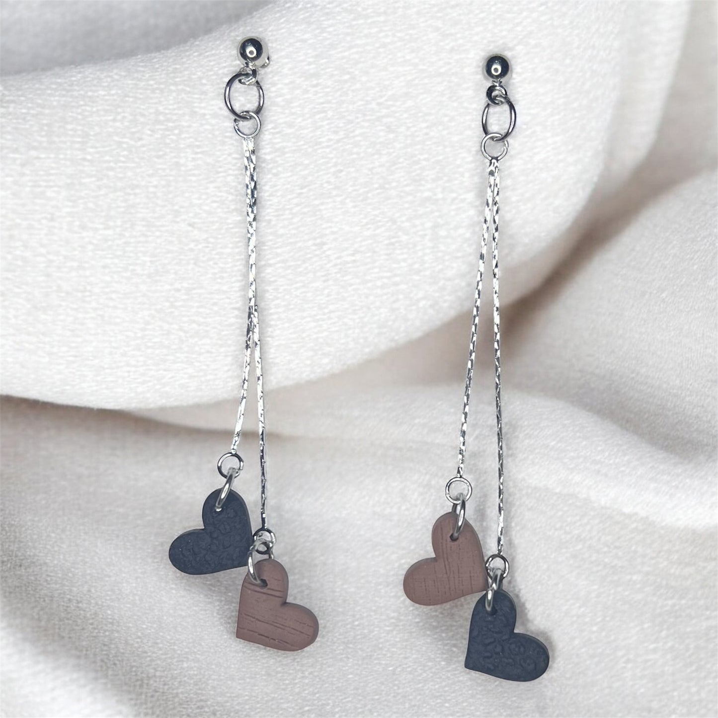 Two-Tone Heart Charm Drops