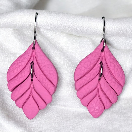 Pink Petal Leaf Dangles