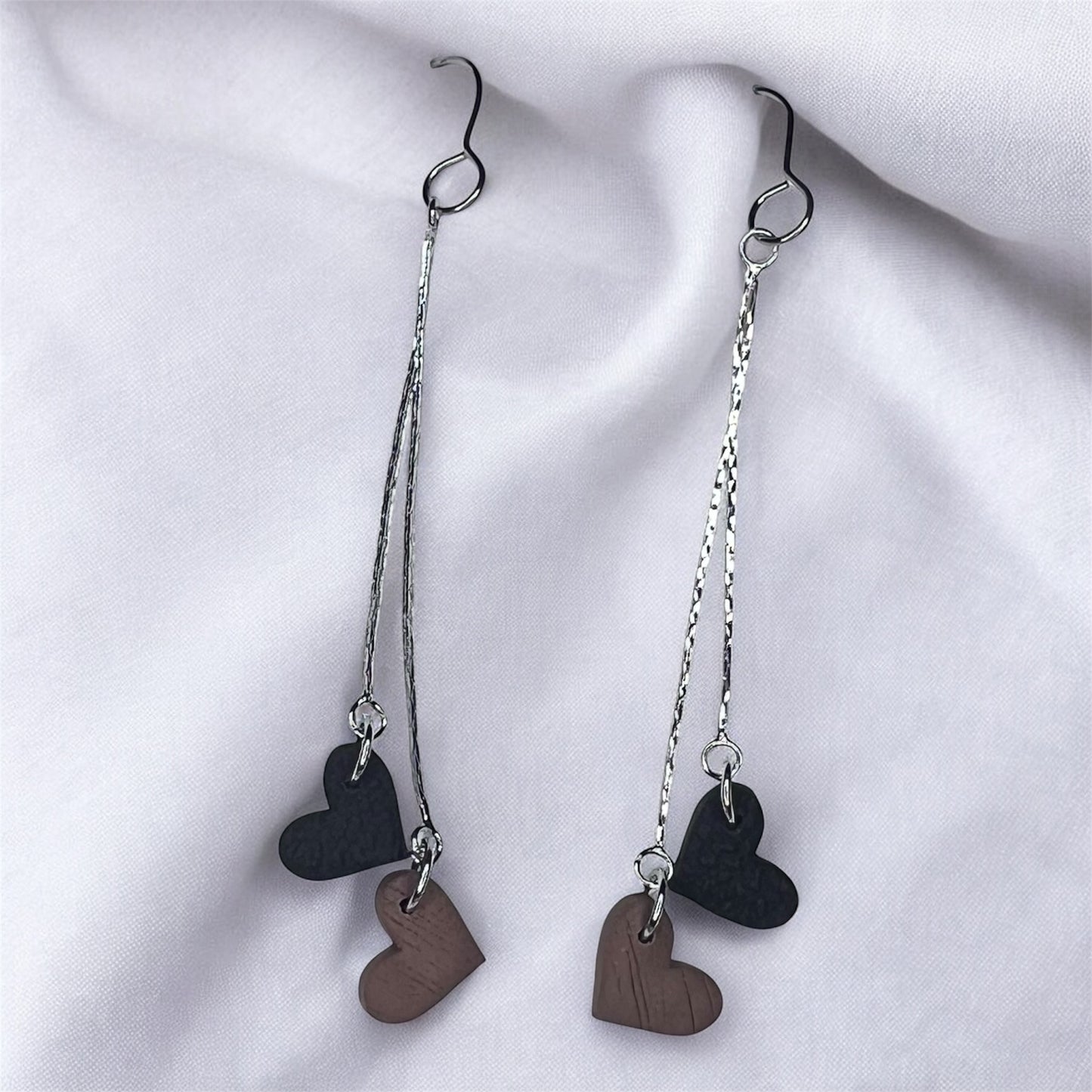 Two-Tone Heart Charm Drops