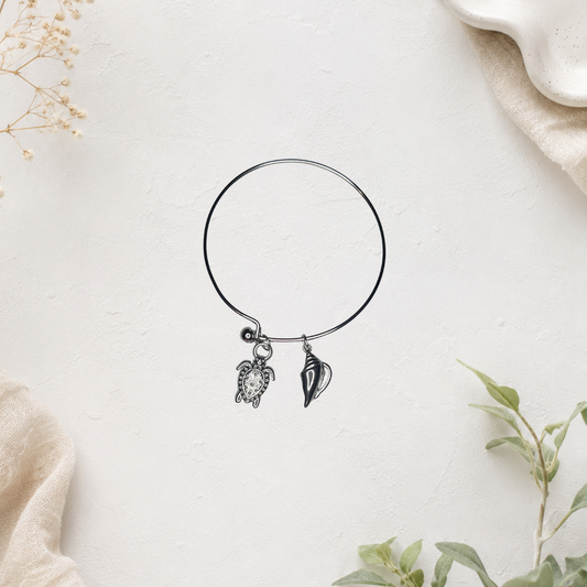 Turtle and Sea Shell Charm Bracelet