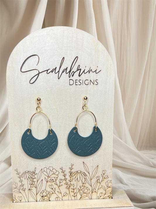 Embossed Leather Arch Earrings