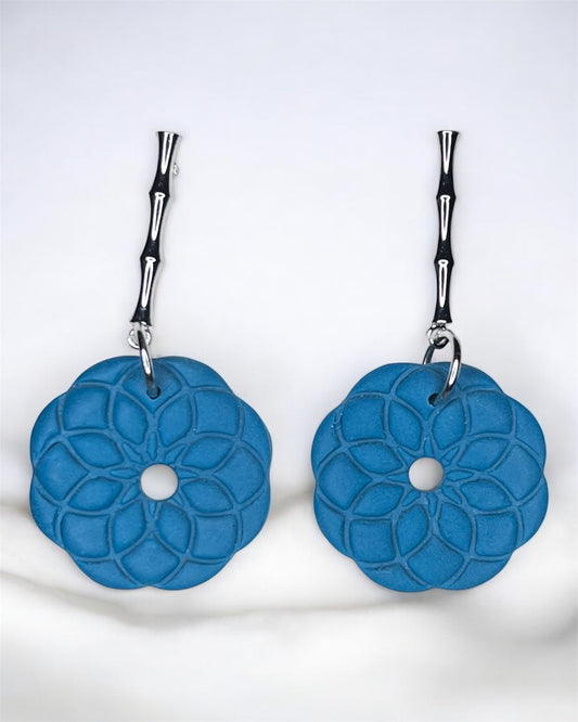 Teal Green Mandala Earrings